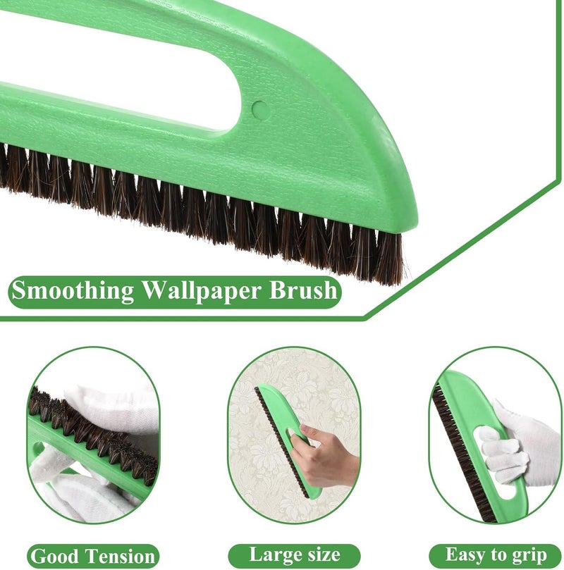 Exclaith Wallpaper Smoothing Tool Kit, Wall Paper Stick Tool Set, with Wallpaper Paste Glue Brush, Multiuse Wallpapers Squeegee, Seam Roller, and Cutting Tools, for Peel and Stick Wallpapers Vinyl Window Film - Image 3